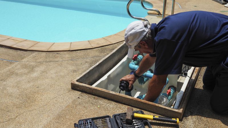 Pool Pipe Repair in Progress